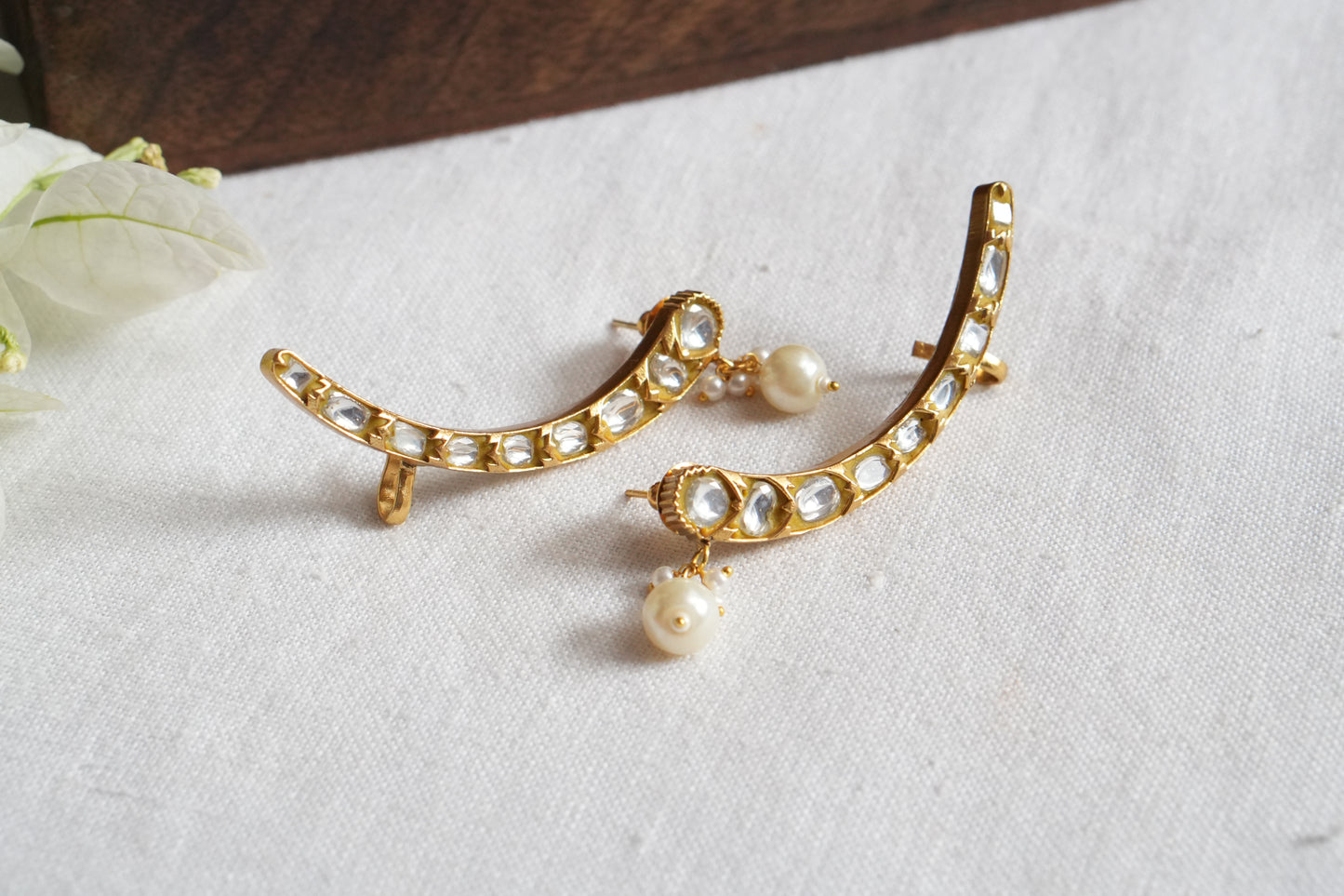 kundan Earcuff Earrings (1-5066)(R) - JEWELSTYLE