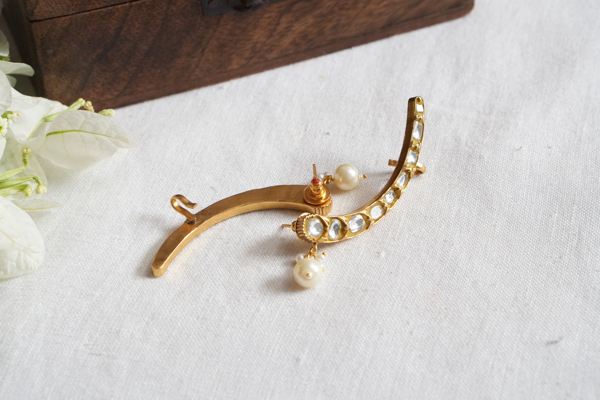 kundan Earcuff Earrings (1-5066)(R) - JEWELSTYLE
