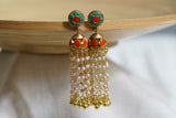 Kundan Coral Jhumki (1-4596)(R)(OFFER PIECE)