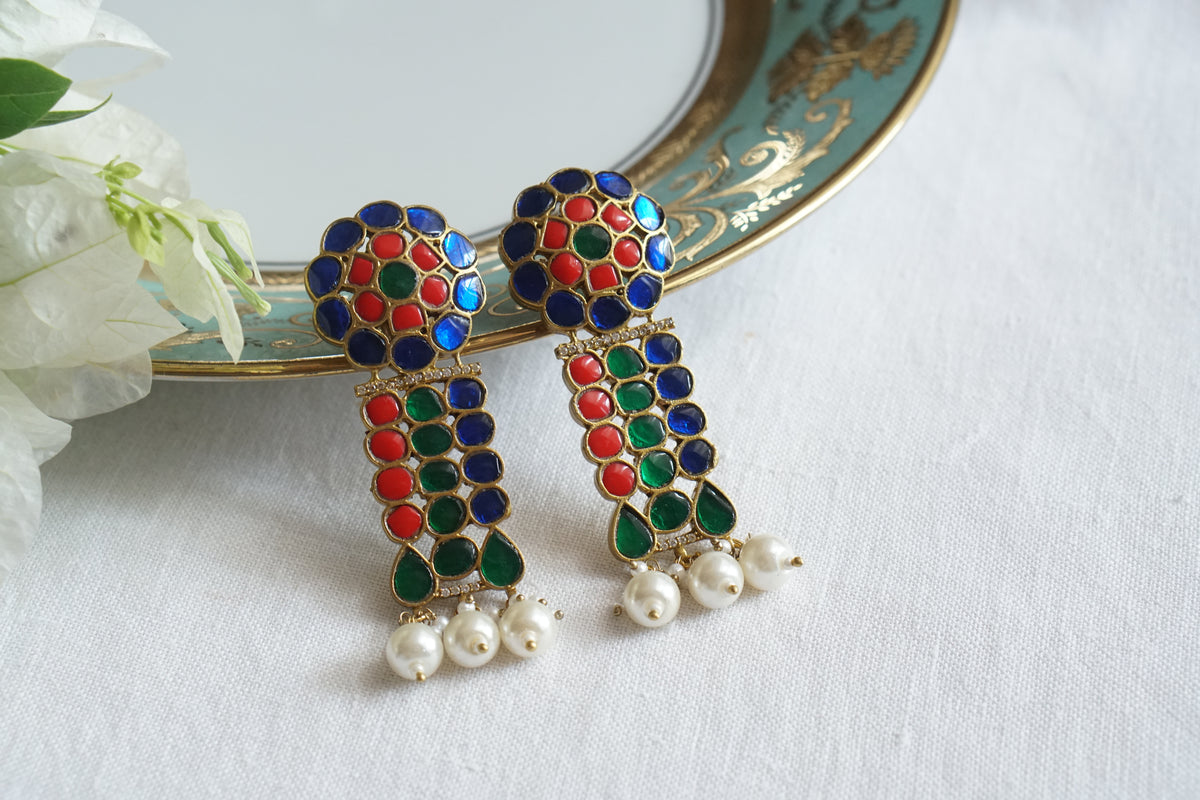 Multi colour earrings (1-5532)(A)