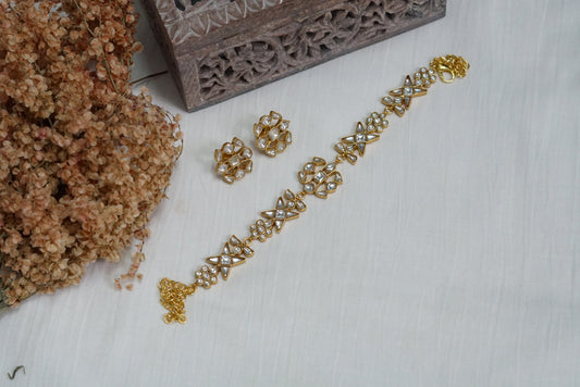 White kundan choker set (4-7085)(R) - JEWELSTYLE