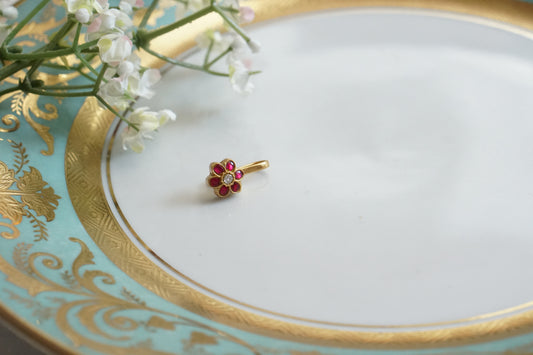 92.5 Silver Kundan Nosering (2-267)(K) - JEWELSTYLE