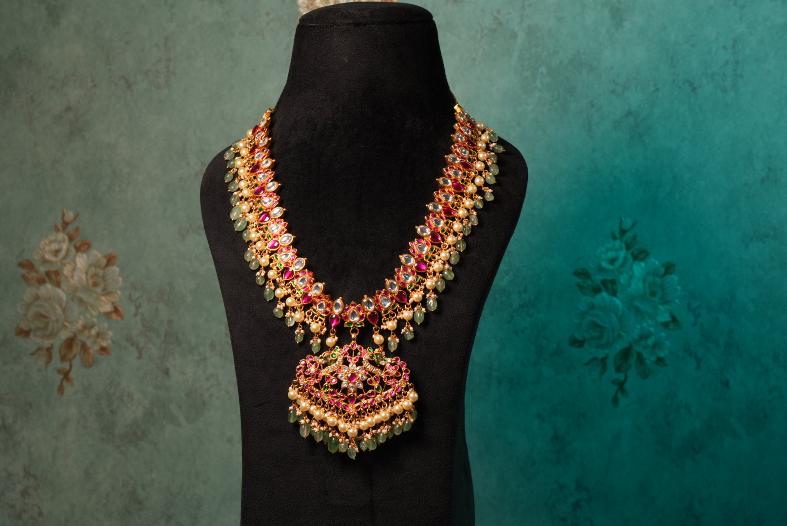 Kundan Long Pendant Necklace (4-8977)(KA) (PREORDER) (Made IN 7-8 DAYS TIME) - JEWELSTYLE