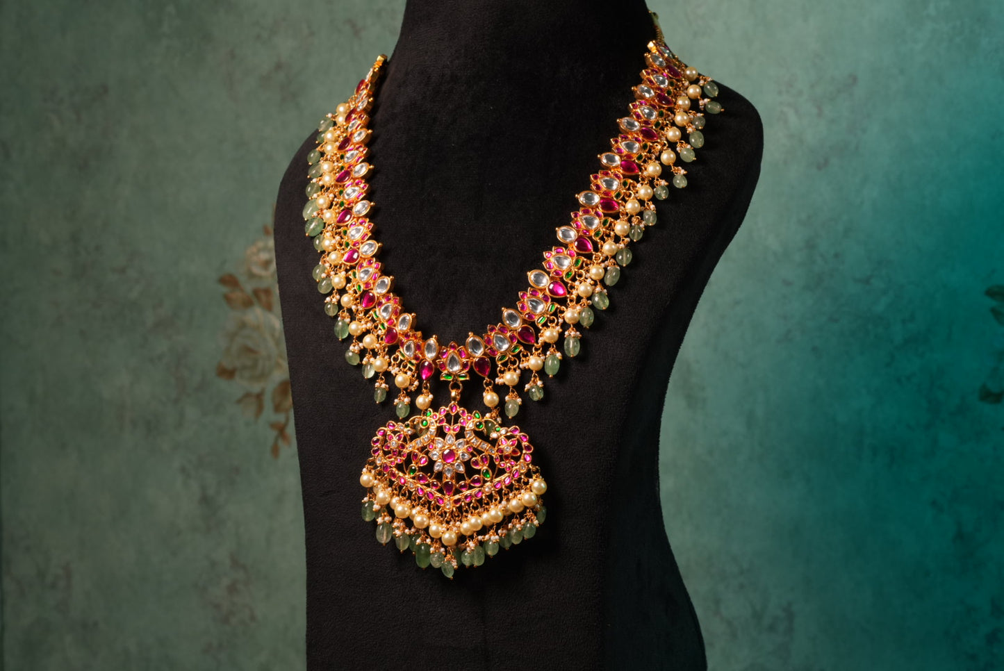 Kundan Long Pendant Necklace (4-8977)(KA) (PREORDER) (Made IN 7-8 DAYS TIME) - JEWELSTYLE