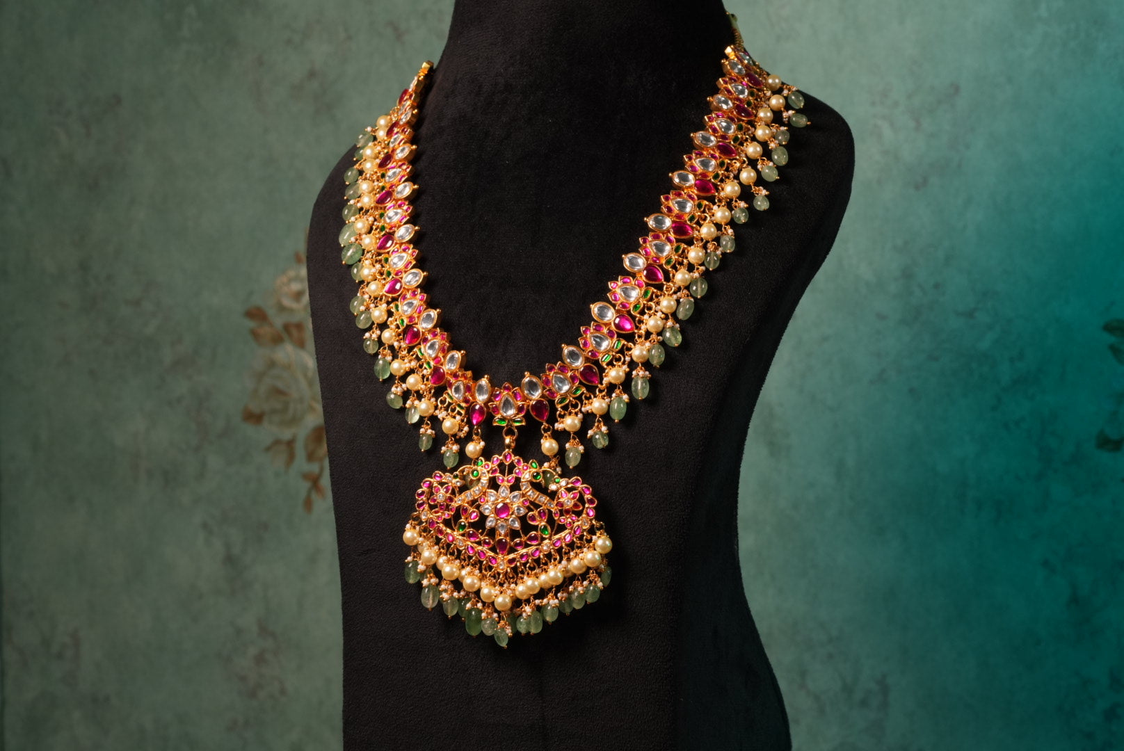 Kundan Long Pendant Necklace (4-8977)(KA) (PREORDER) (Made IN 7-8 DAYS TIME) - JEWELSTYLE
