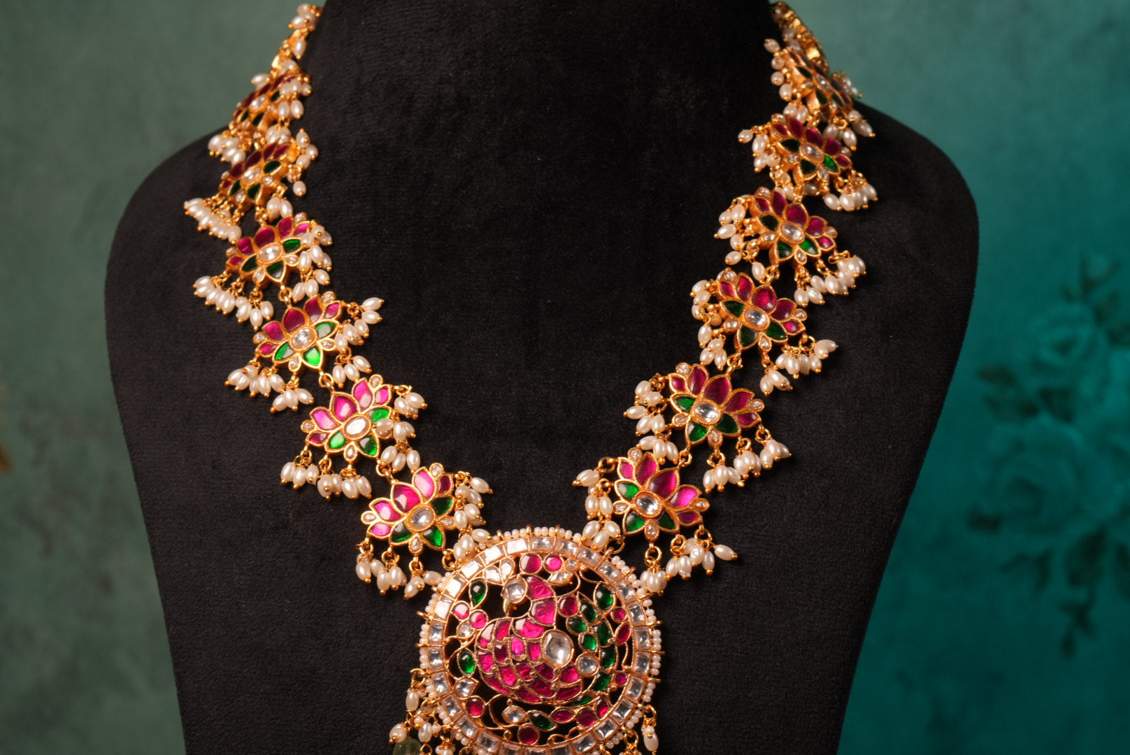 Kundan Long Pendant Necklace (4-8978)(KA) (PREORDER) (Made IN 7-8 DAYS TIME) - JEWELSTYLE