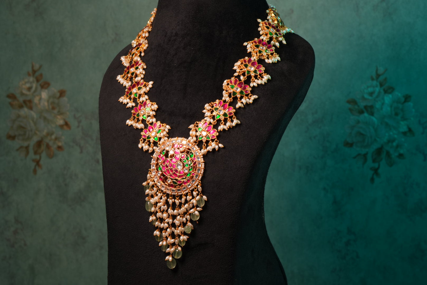 Kundan Long Pendant Necklace (4-8978)(KA) (PREORDER) (Made IN 7-8 DAYS TIME) - JEWELSTYLE