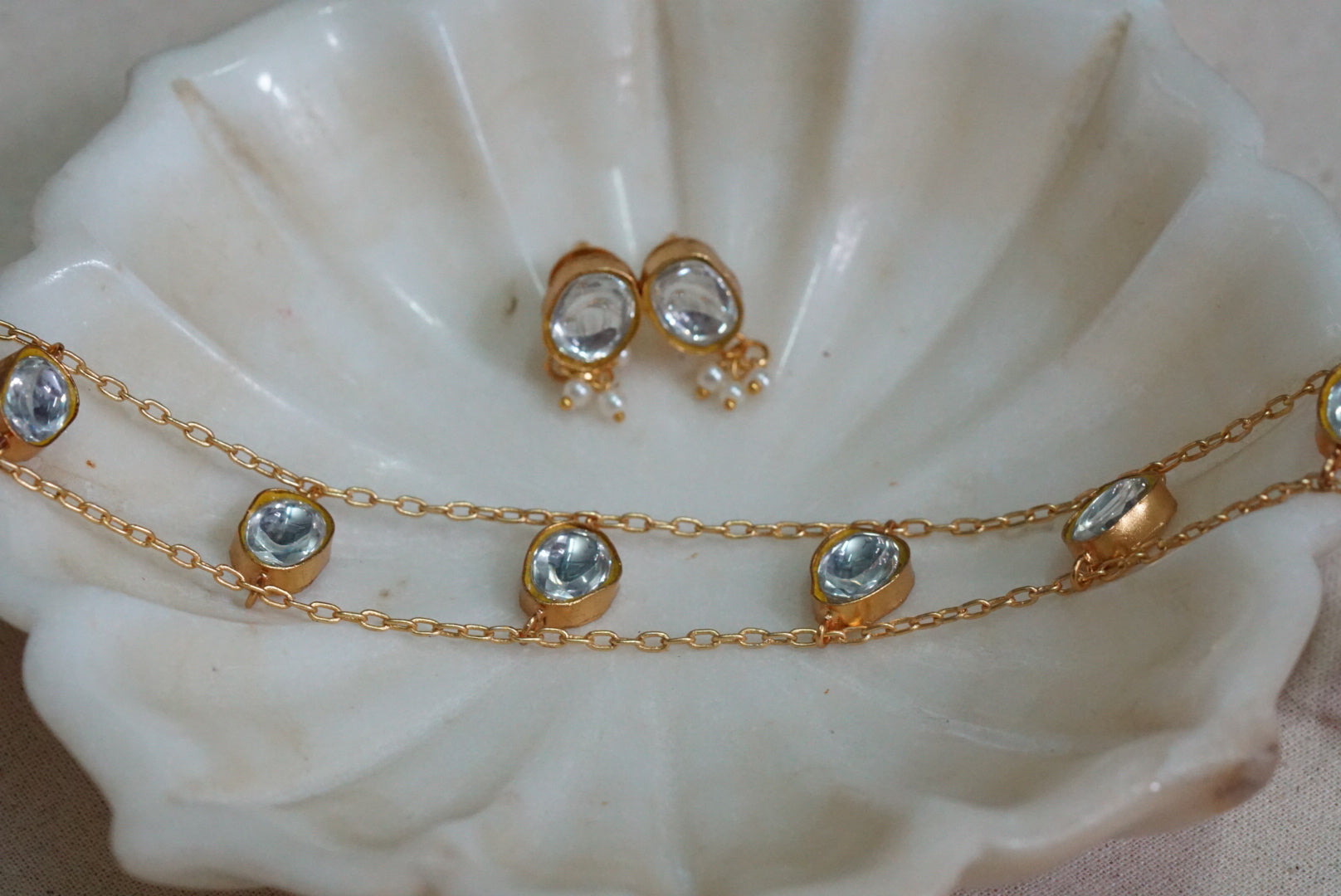 White Kundan choker set (4-5678)(R)(PREORDER) - JEWELSTYLE