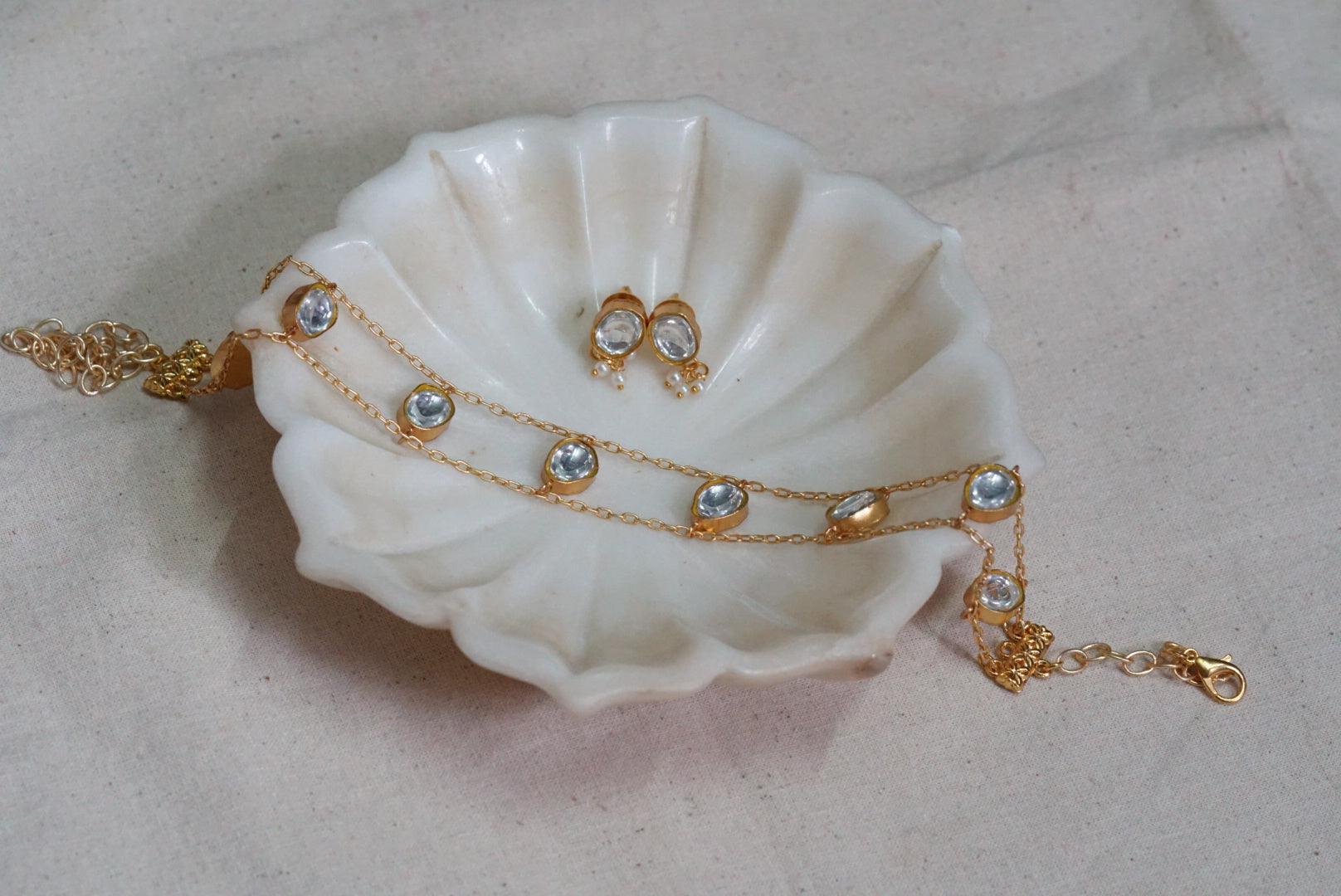 White Kundan choker set (4-5678)(R)(PREORDER) - JEWELSTYLE