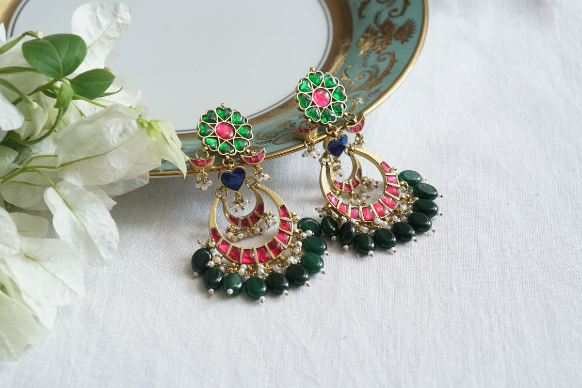Ruby Kundan earrings (1-5535)(A)