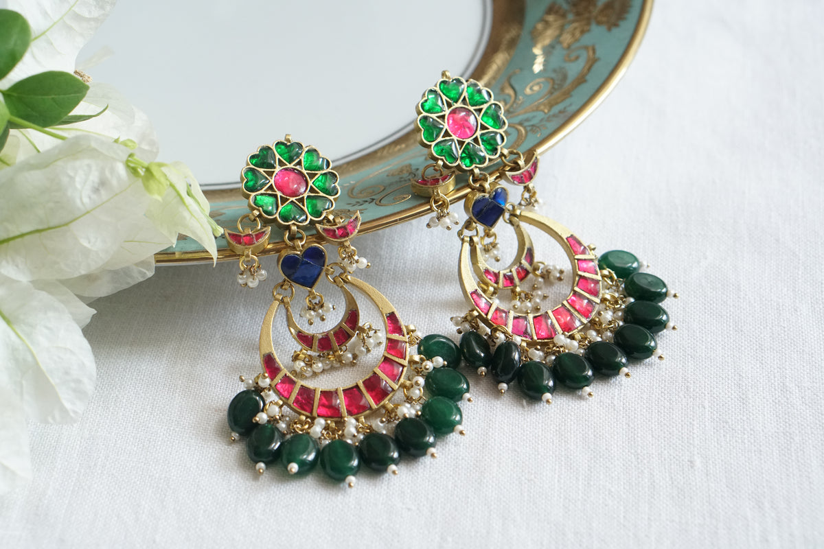 Ruby Kundan earrings (1-5535)(A)