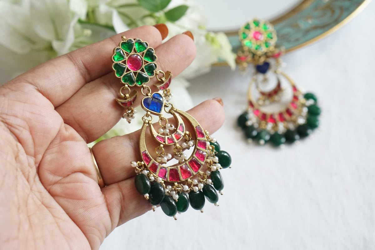 Ruby Kundan earrings (1-5535)(A)