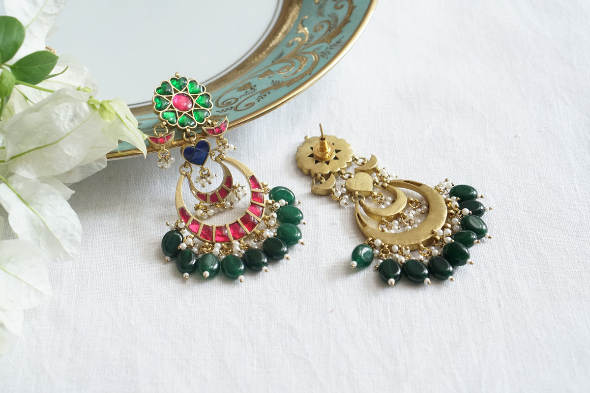 Ruby Kundan earrings (1-5535)(A)