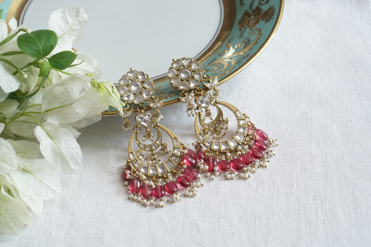 White Kundan earring (1-5546)(A)