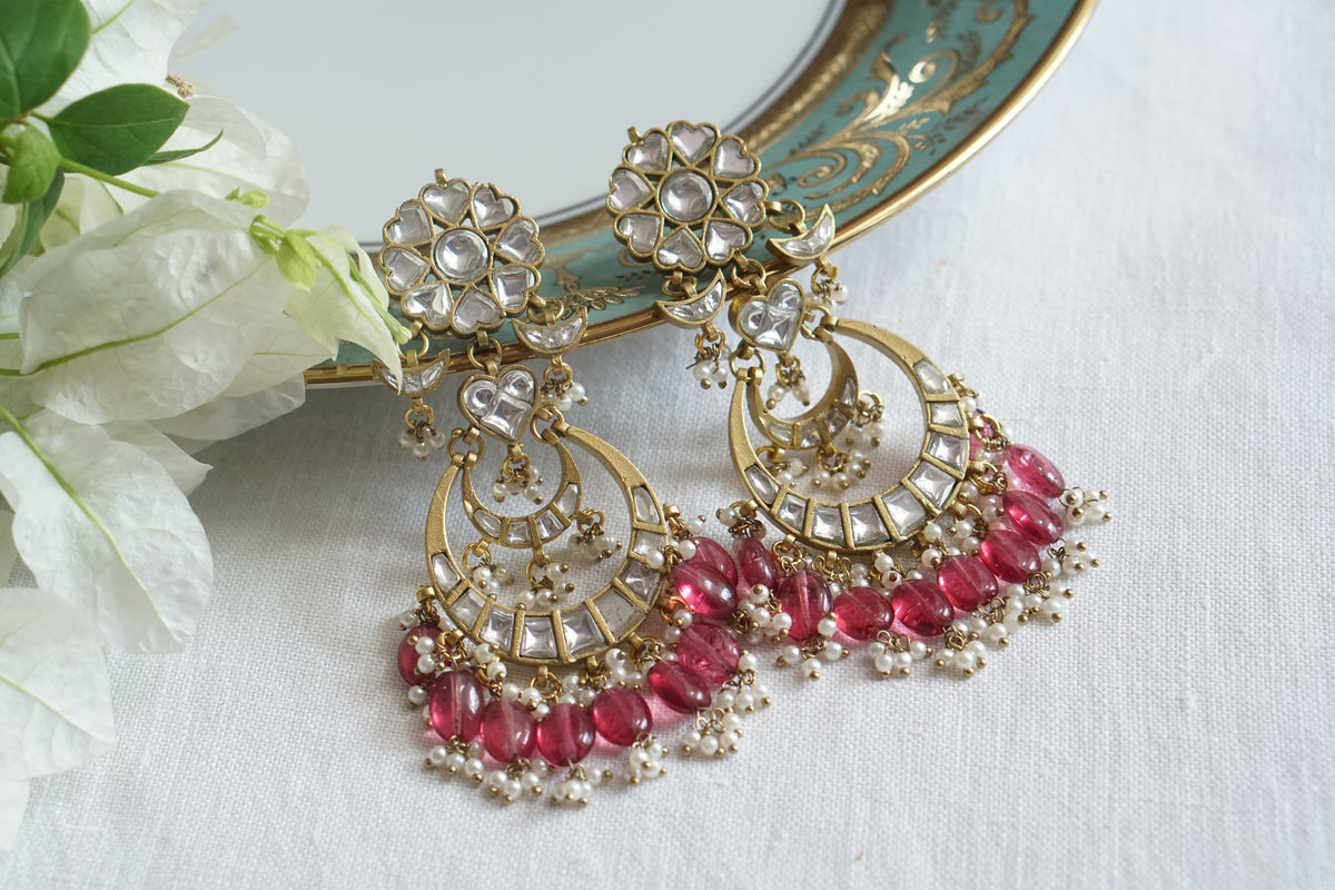 White Kundan earring (1-5546)(A)