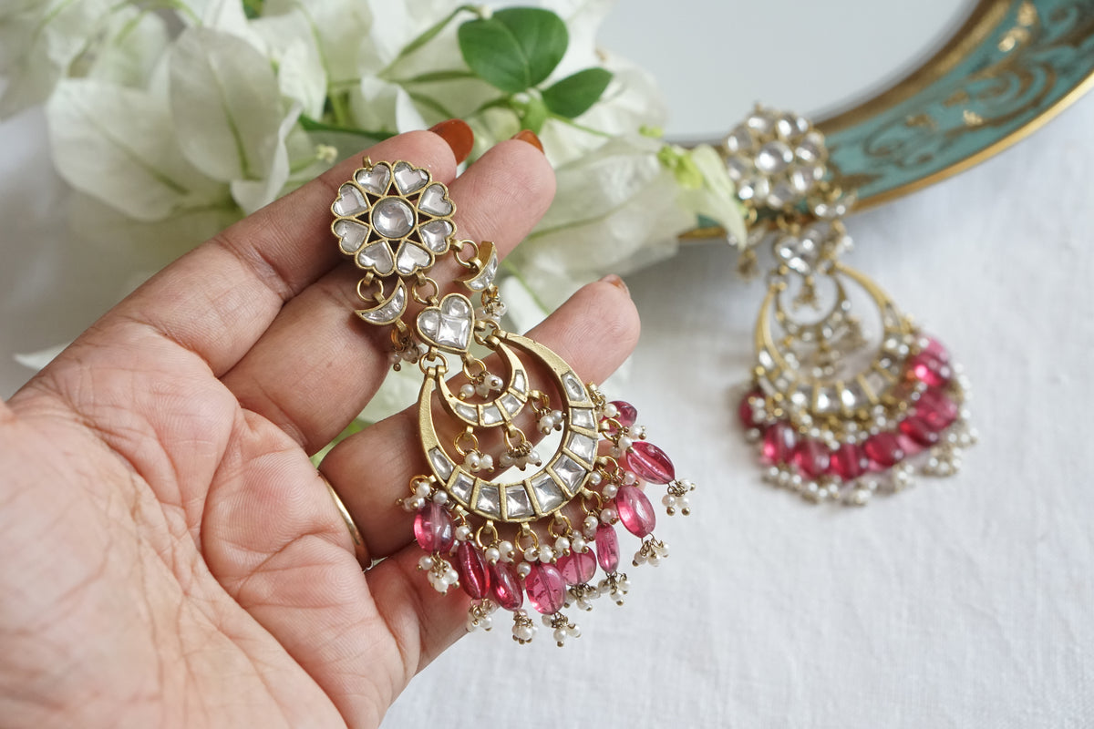 White Kundan earring (1-5546)(A)