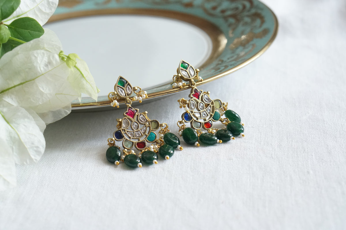 White Kundan earring (1-5543)(A)