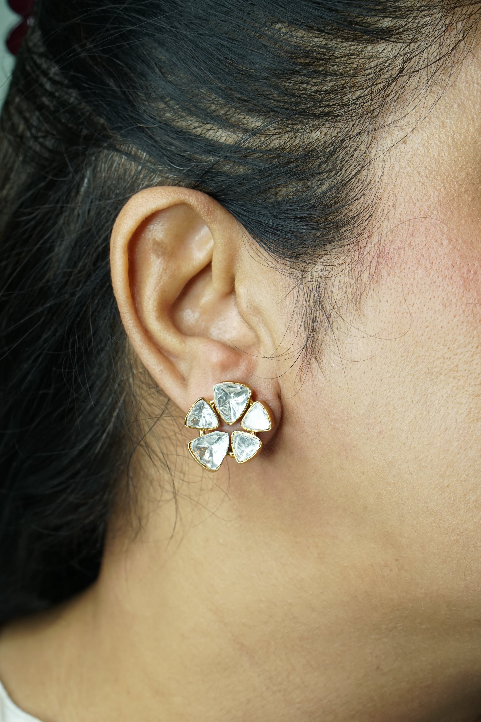 Polki Studs (1-5001)(B) - JEWELSTYLE