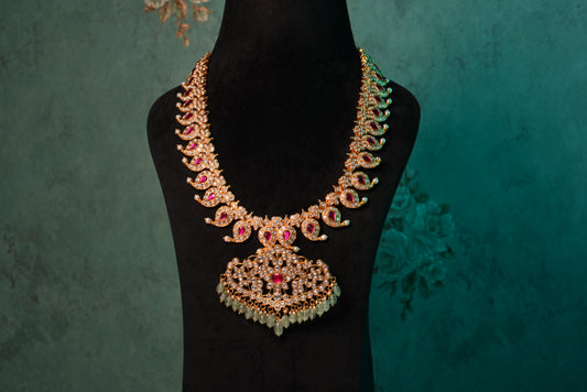 Mango Long Kundan pendant Necklace (4-8980)(KA)(PREORDER) (Made IN 7-8 DAYS TIME) - JEWELSTYLE