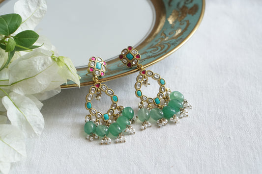 Multi Stone Kundan earring (1-5545)(A)