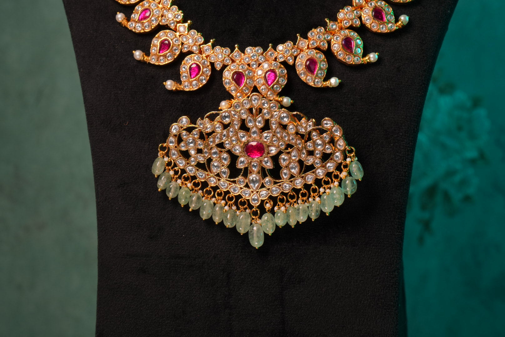 Mango Long Kundan pendant Necklace (4-8980)(KA)(PREORDER) (Made IN 7-8 DAYS TIME) - JEWELSTYLE