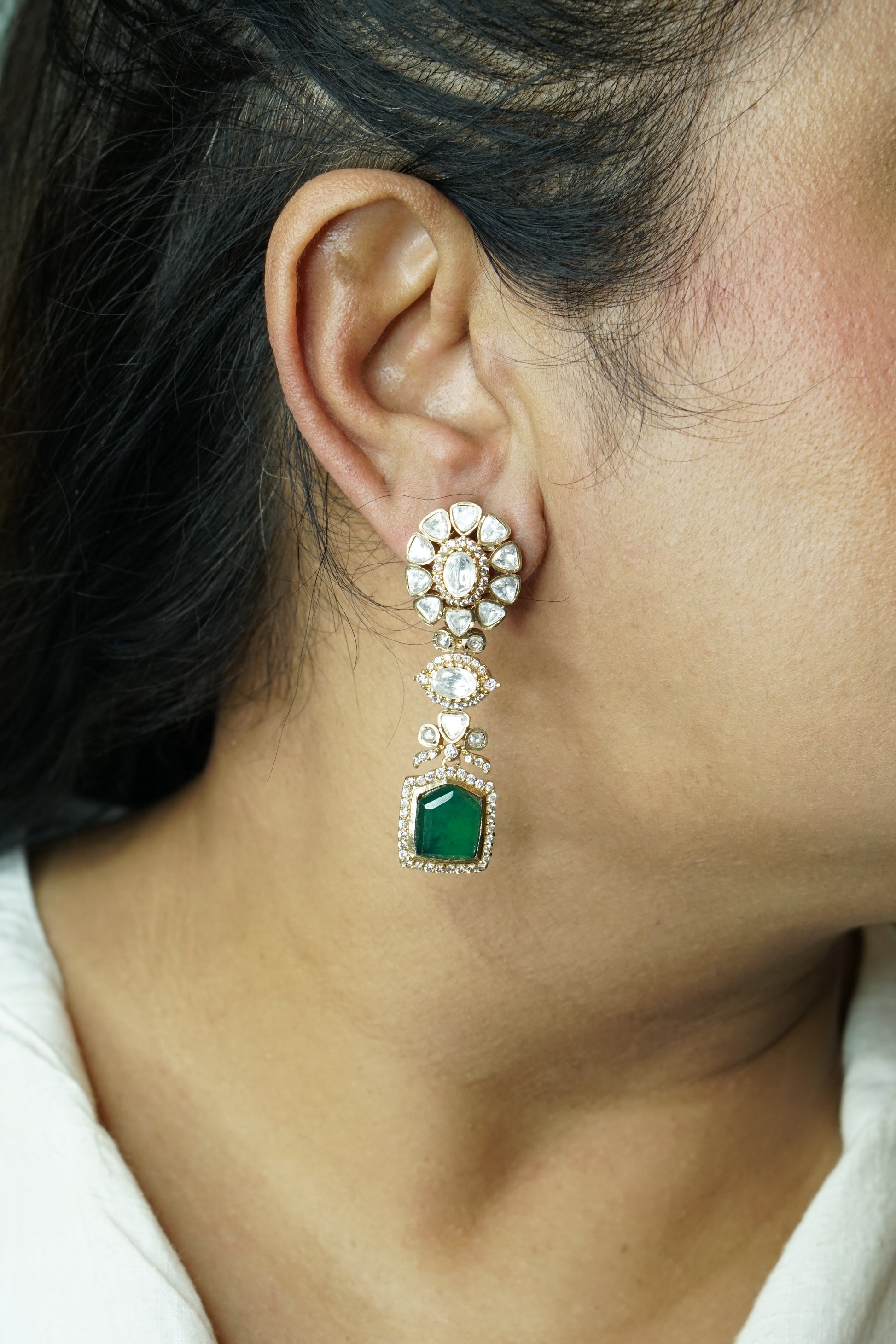 Polki Earrings (1-4994)(B) - JEWELSTYLE