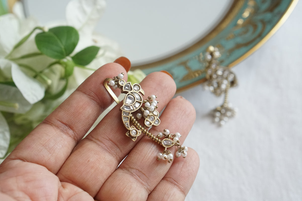White Kundan Bugadi (1-5555)(A)