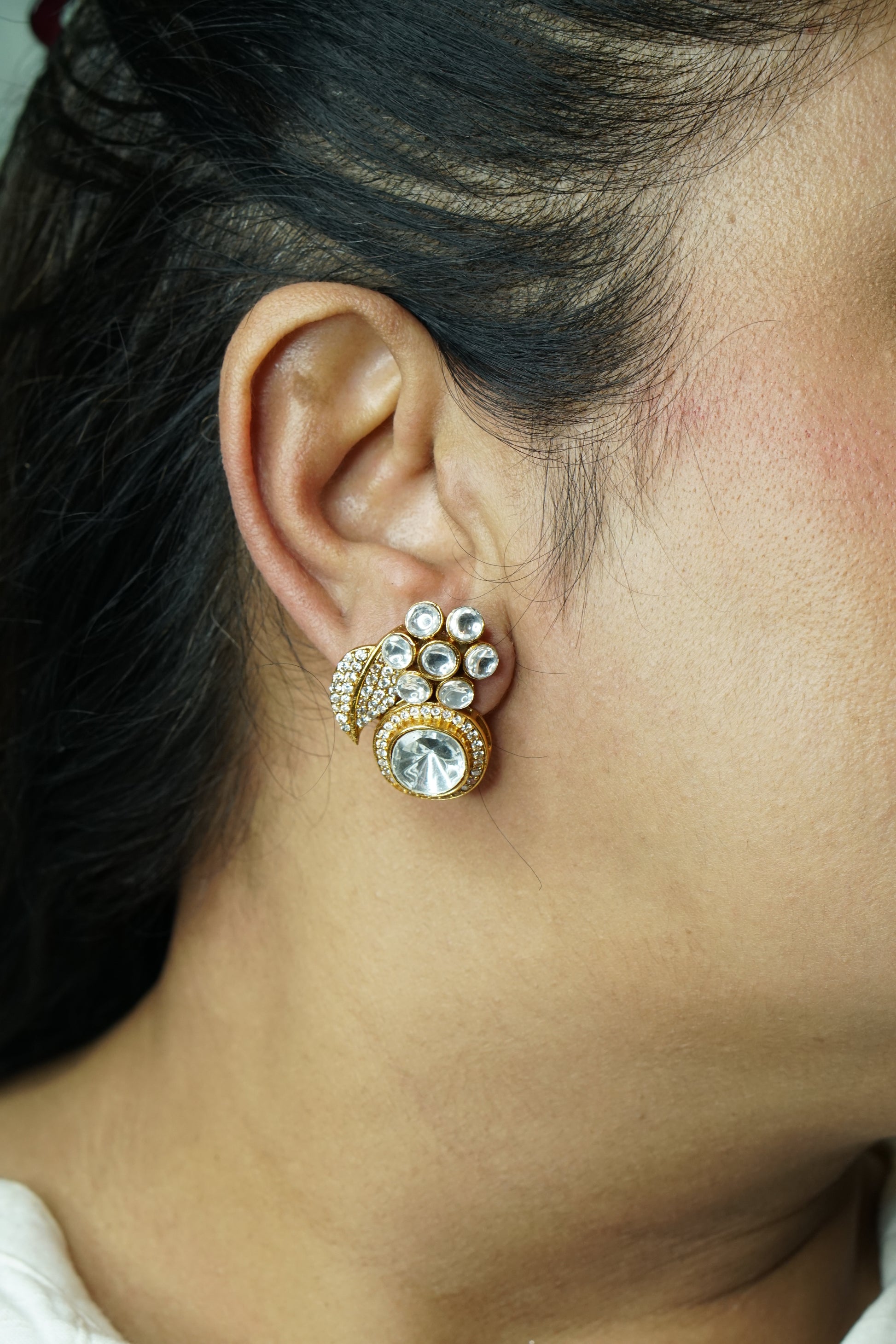 Polki Studs (1-5006)(B) - JEWELSTYLE