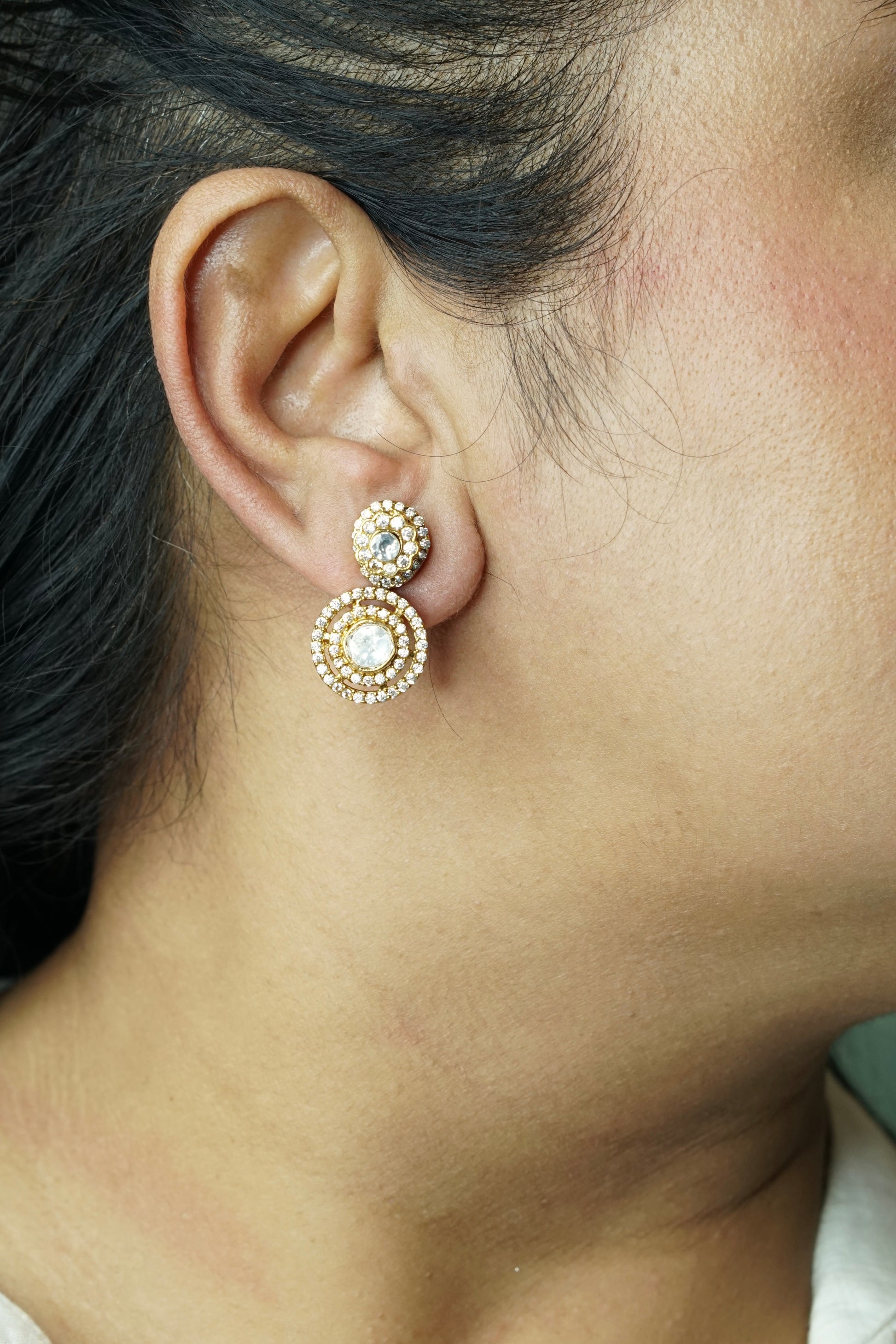 Polki Studs (1-5005)(B) - JEWELSTYLE