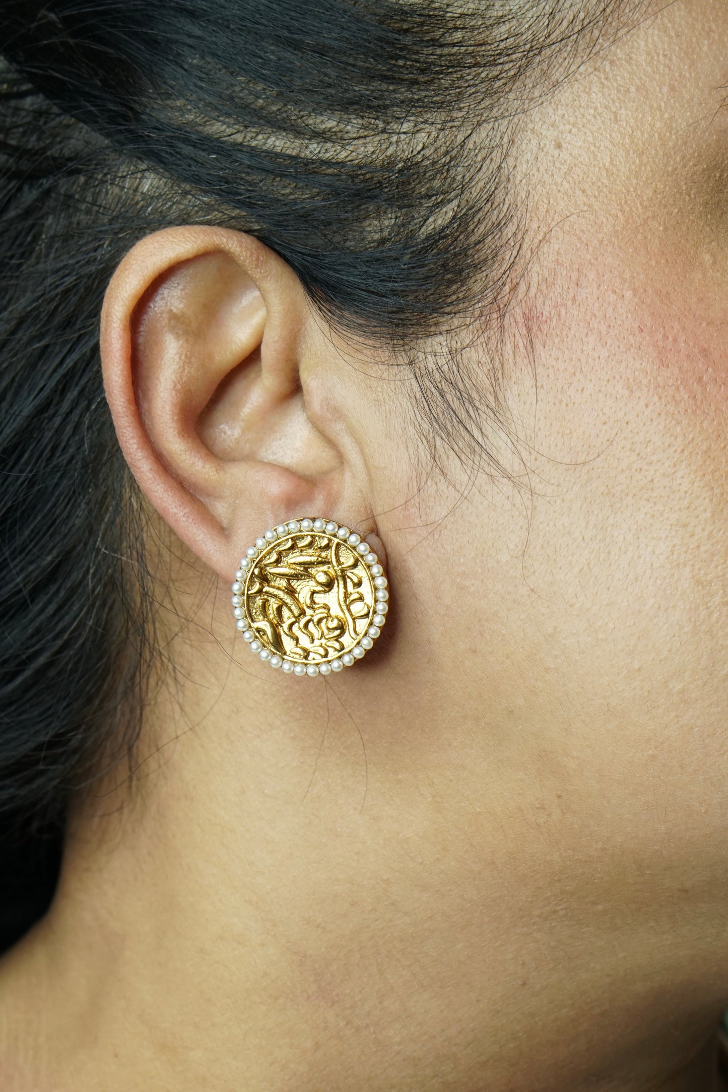 Polki Studs (1-5002)(B) - JEWELSTYLE