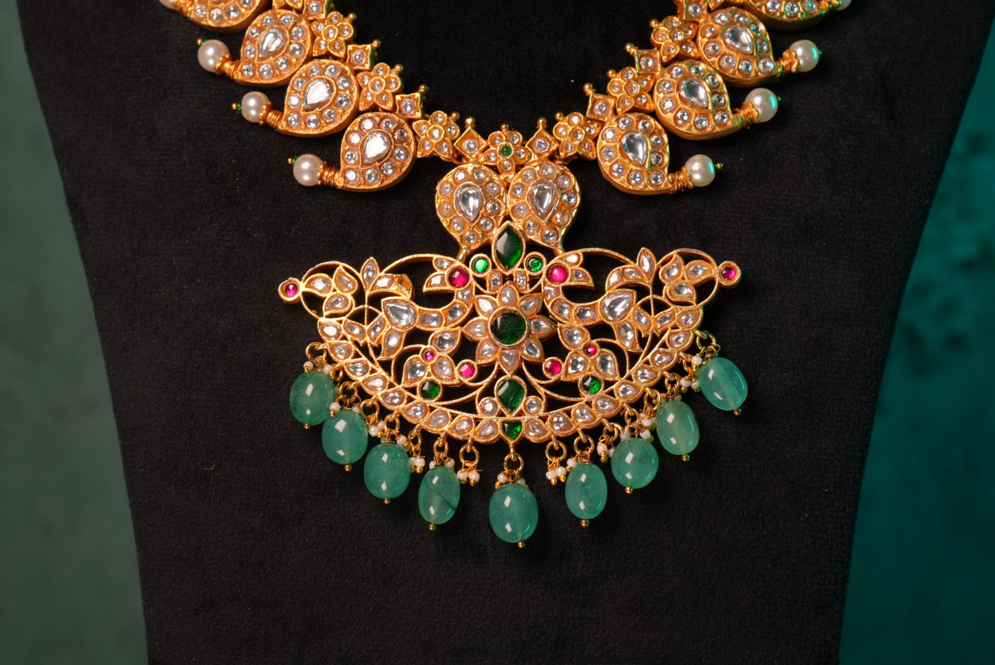 Mango Long Kundan pendant Necklace (4-8981)(KA) (PREORDER) (Made IN 7-8 DAYS TIME) - JEWELSTYLE