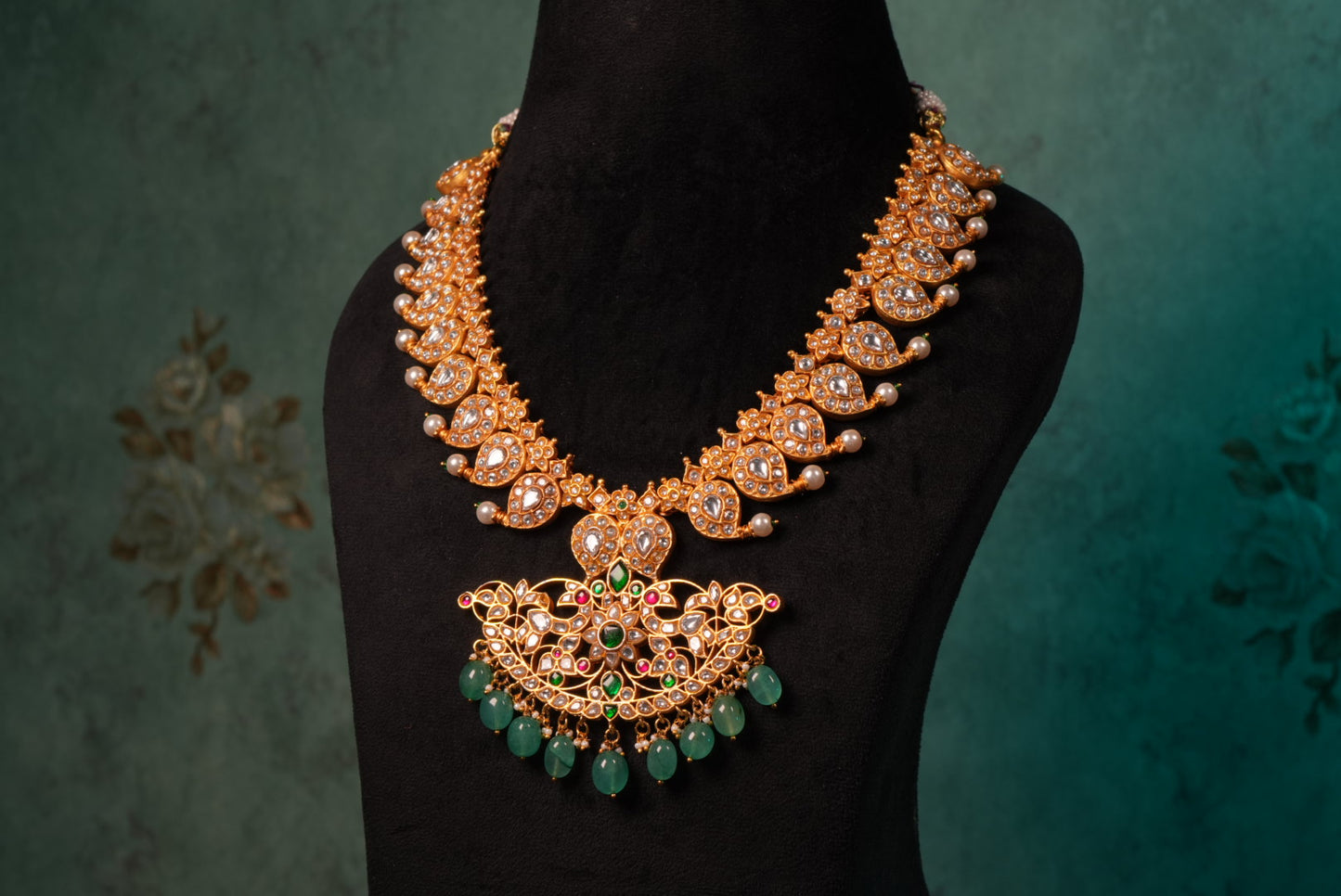 Mango Long Kundan pendant Necklace (4-8981)(KA) (PREORDER) (Made IN 7-8 DAYS TIME) - JEWELSTYLE