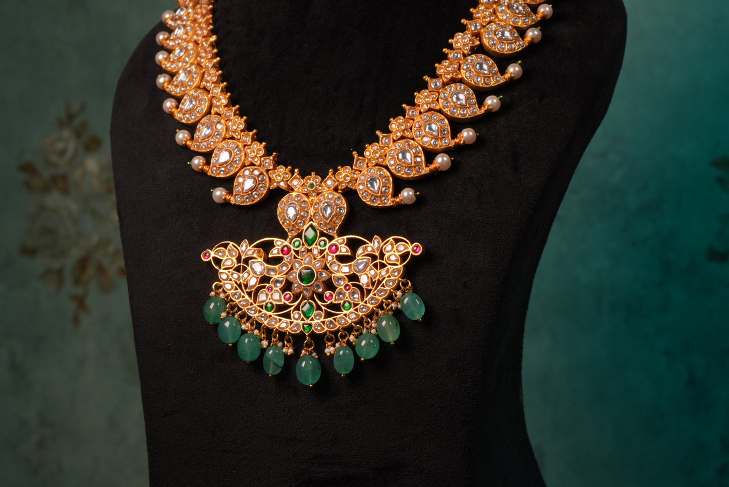 Mango Long Kundan pendant Necklace (4-8981)(KA) (PREORDER) (Made IN 7-8 DAYS TIME) - JEWELSTYLE