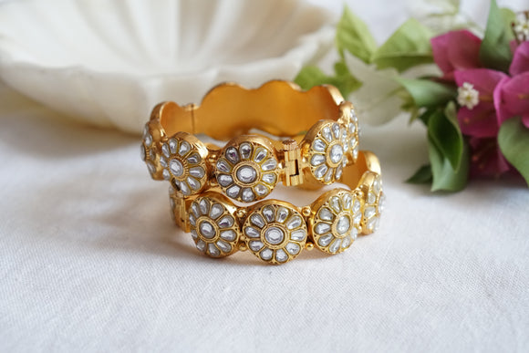 White Stone Kundan Openable Bangle(3-457)(R)