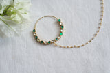 Green and White Kundan Nath (2-329)(A)