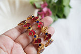 Pink & Blue Stone Kundan Openable Bangle(3-459)(R)