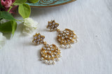 White Kundan Chandbali earring (1-4623)(R)