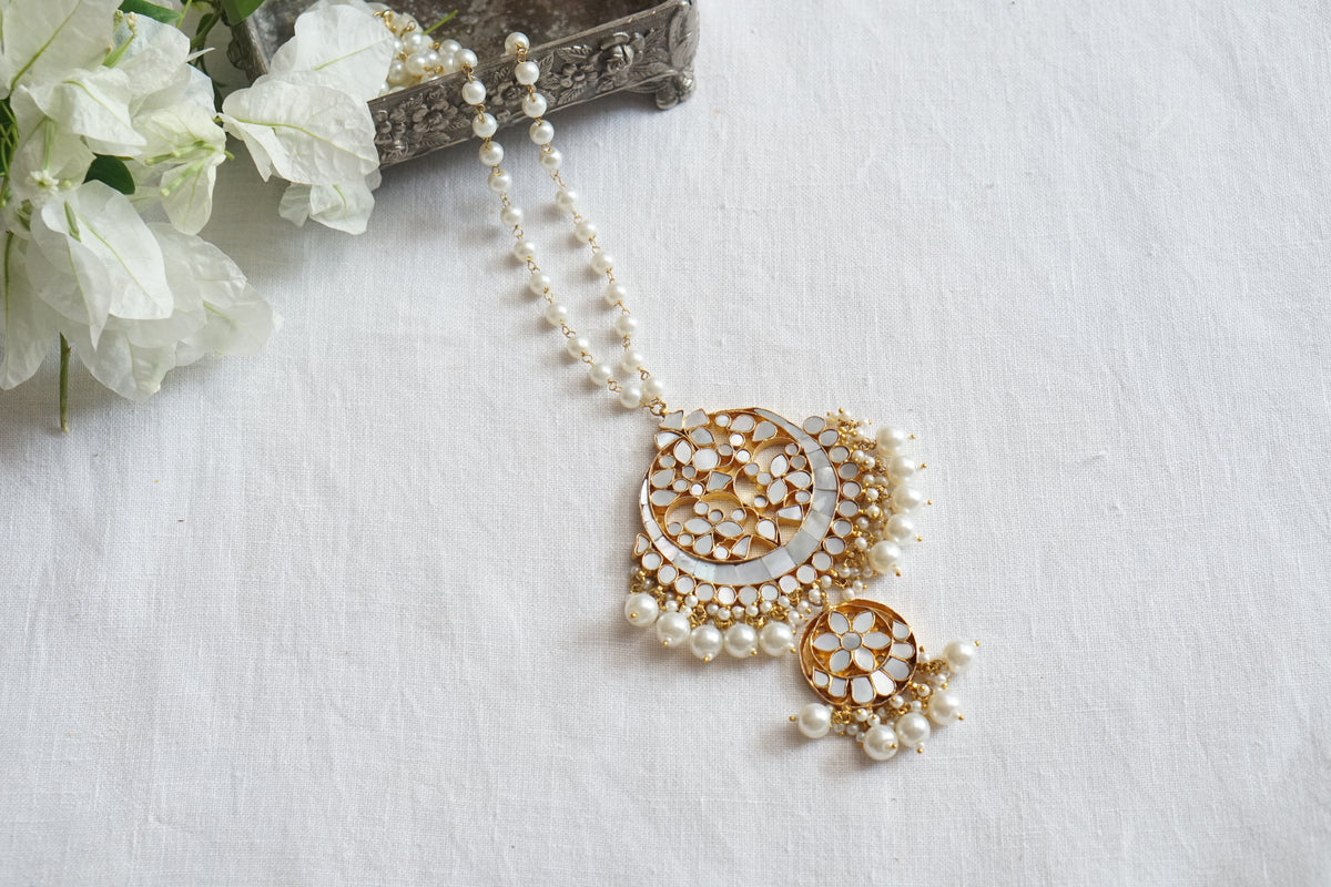 Mother of Pearl Big pendant chain(4-9610)(A)