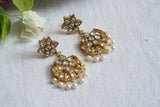 White Kundan Chandbali earring (1-4623)(R)