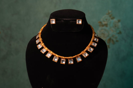 Kundan Necklace Set (4-9005)(R) - JEWELSTYLE
