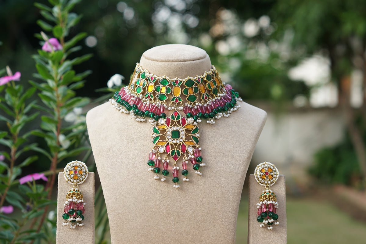 Kundan Necklace Set (4-9637)(A)