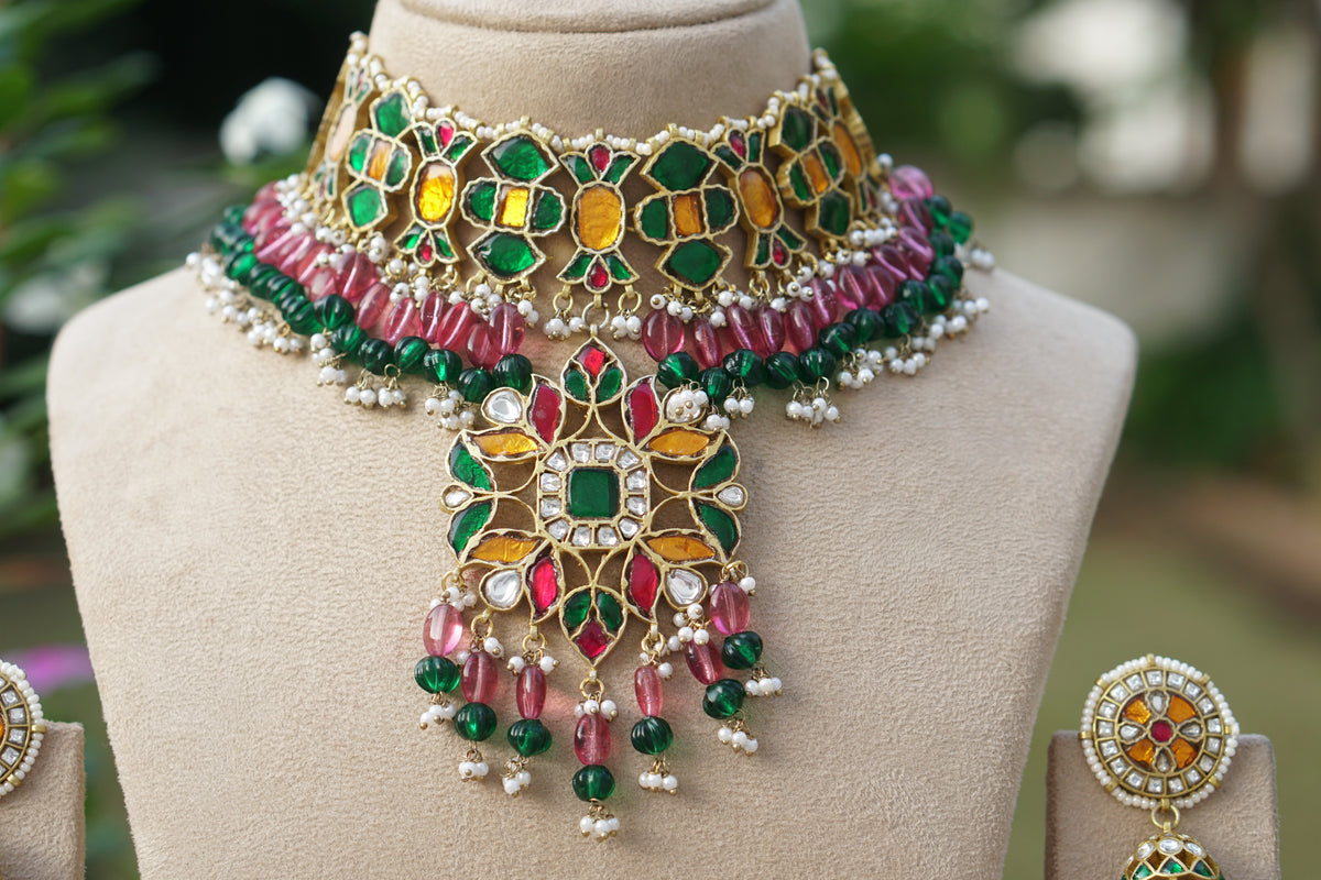 Kundan Necklace Set (4-9637)(A)