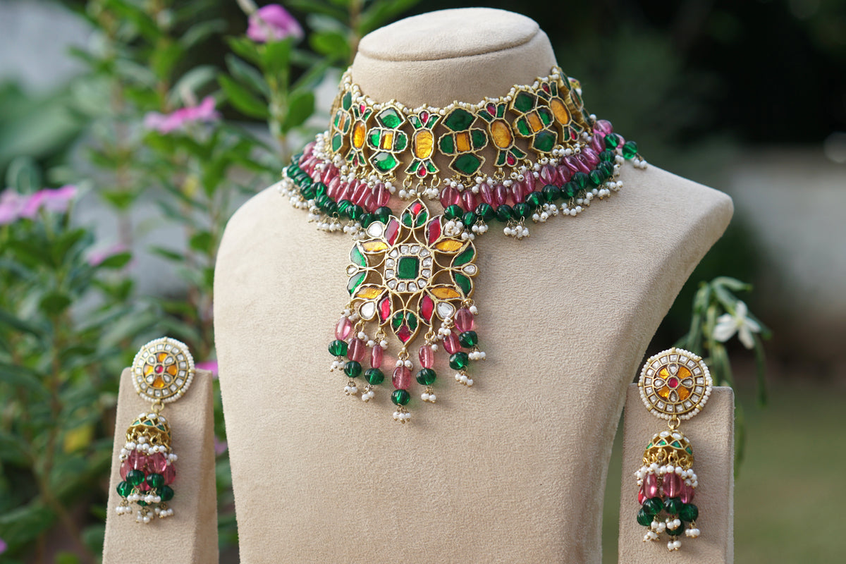 Kundan Necklace Set (4-9637)(A)
