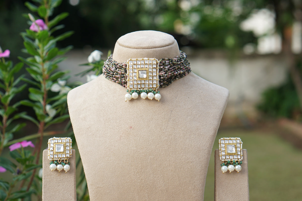 kundan necklace Set (4-9631)(A)