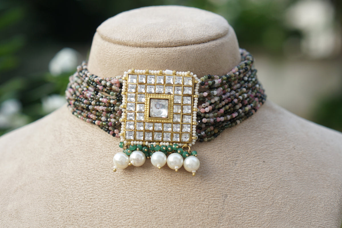 kundan necklace Set (4-9631)(A)