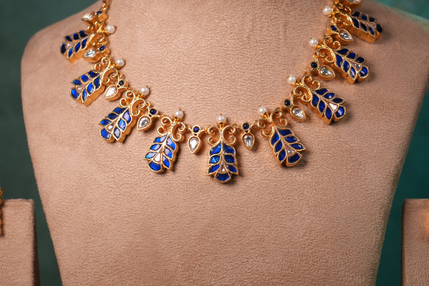 Blue Stone Kundan Necklace Set (4-8986)(KA) (PREORDER) (Made IN 7-8 DAYS TIME) - JEWELSTYLE