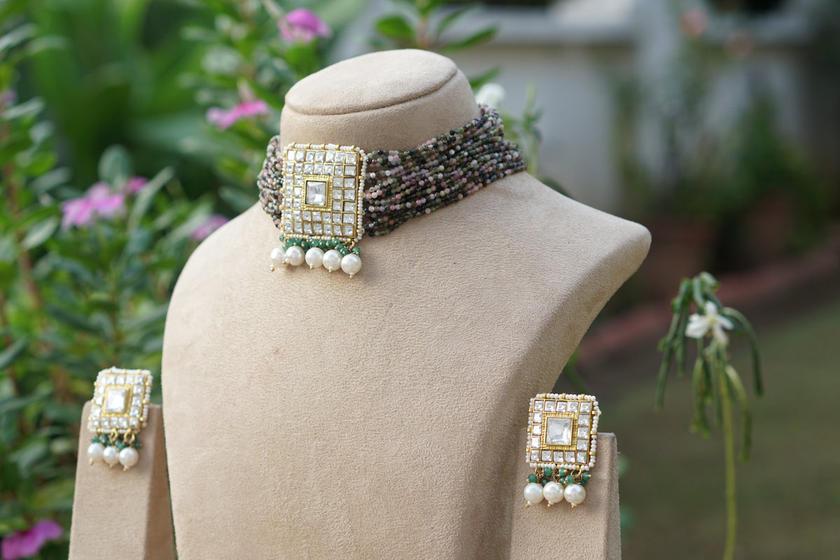 kundan necklace Set (4-9631)(A)