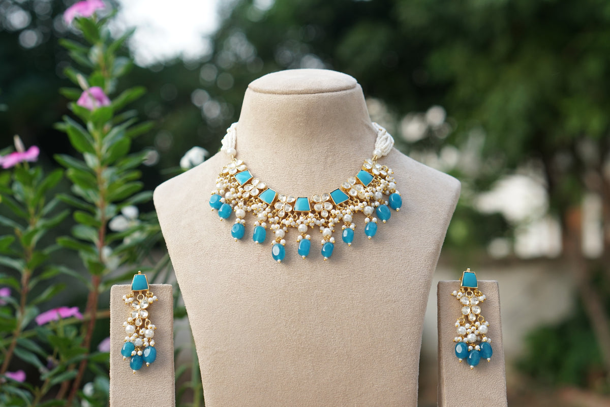 Blue necklace Set (4-9628)(K)