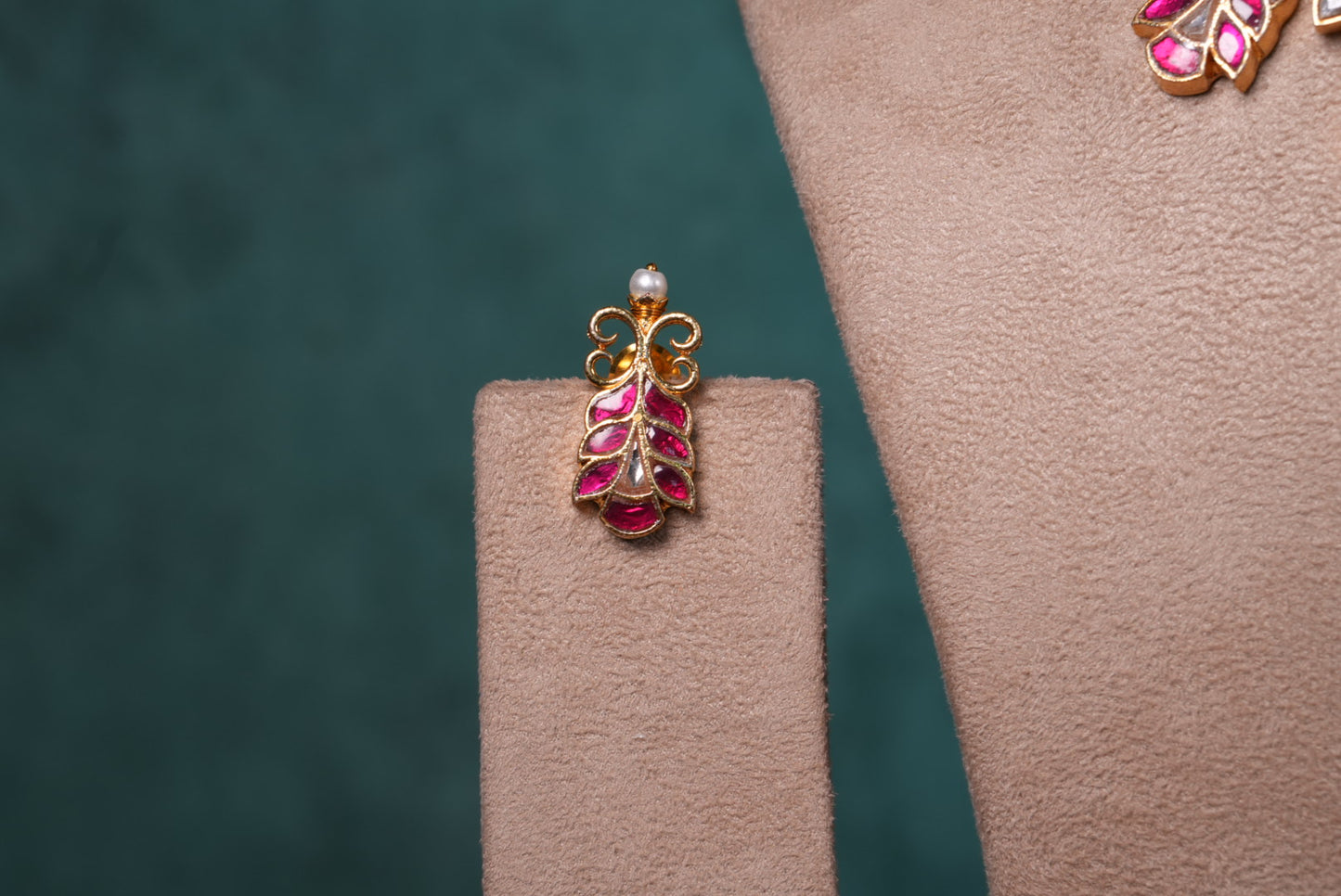 Red Stone Kundan Necklace Set (4-8985)(KA) (PREORDER) (Made IN 7-8 DAYS TIME) - JEWELSTYLE