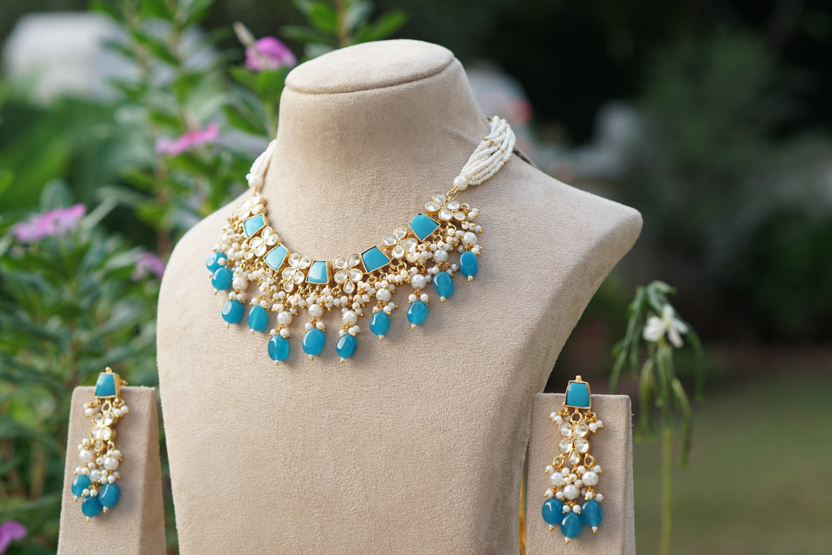 Blue necklace Set (4-9628)(K)